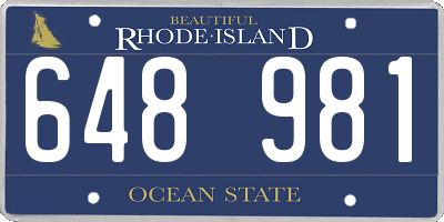 RI license plate 648981