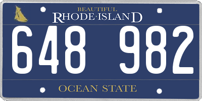 RI license plate 648982