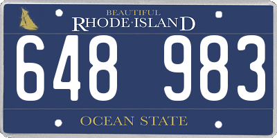 RI license plate 648983