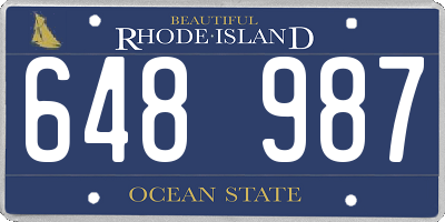 RI license plate 648987
