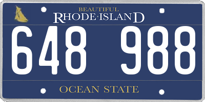 RI license plate 648988