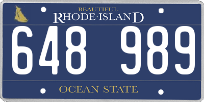 RI license plate 648989
