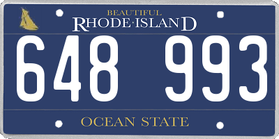 RI license plate 648993