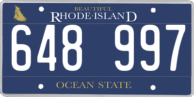 RI license plate 648997