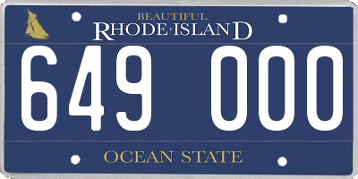 RI license plate 649000