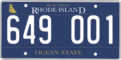 RI license plate 649001