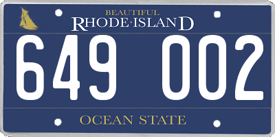 RI license plate 649002