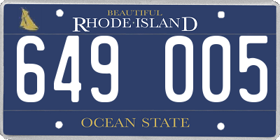 RI license plate 649005