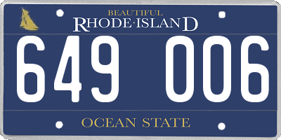RI license plate 649006