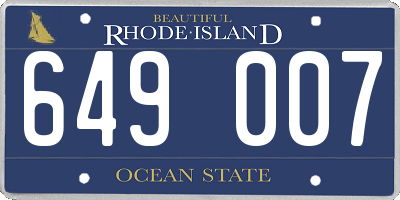 RI license plate 649007