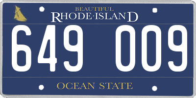 RI license plate 649009