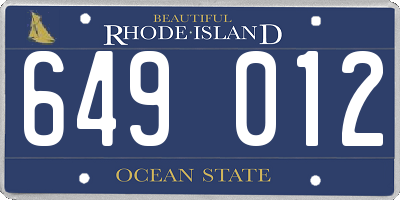 RI license plate 649012