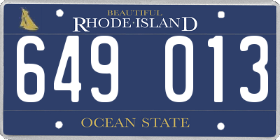 RI license plate 649013