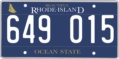 RI license plate 649015