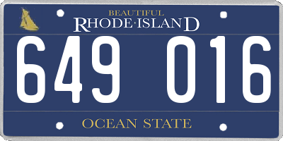 RI license plate 649016