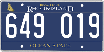 RI license plate 649019