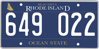RI license plate 649022