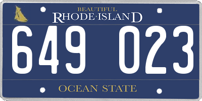 RI license plate 649023