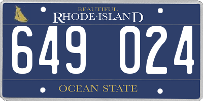 RI license plate 649024