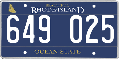 RI license plate 649025