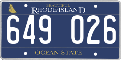 RI license plate 649026