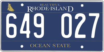 RI license plate 649027