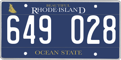 RI license plate 649028