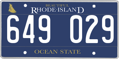 RI license plate 649029