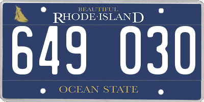 RI license plate 649030