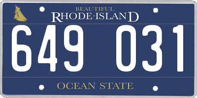 RI license plate 649031