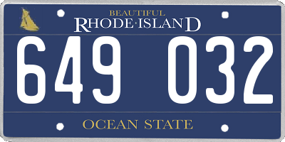 RI license plate 649032