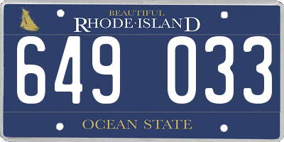 RI license plate 649033
