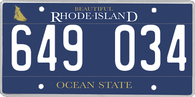 RI license plate 649034