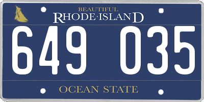 RI license plate 649035