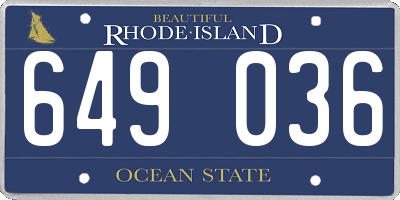 RI license plate 649036