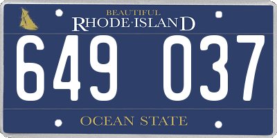 RI license plate 649037