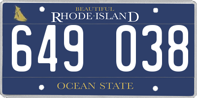 RI license plate 649038