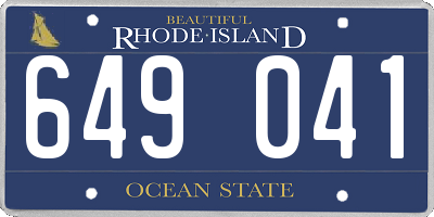 RI license plate 649041