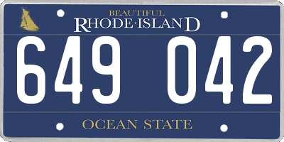 RI license plate 649042