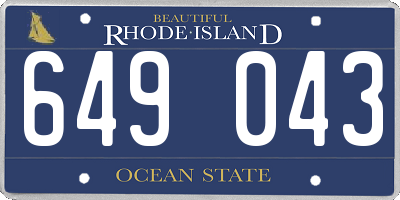 RI license plate 649043