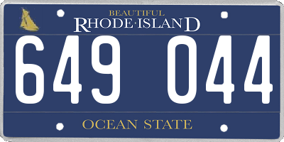 RI license plate 649044