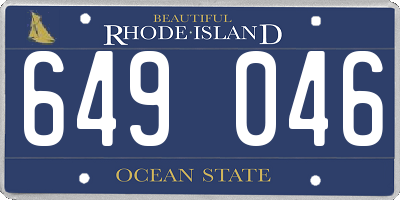 RI license plate 649046