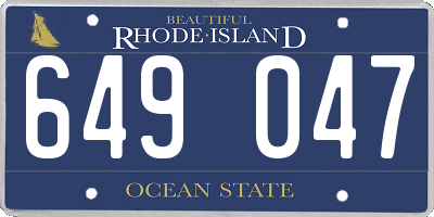 RI license plate 649047