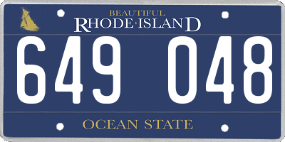 RI license plate 649048