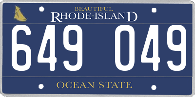 RI license plate 649049