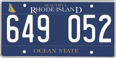 RI license plate 649052
