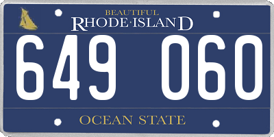 RI license plate 649060