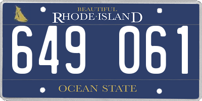 RI license plate 649061