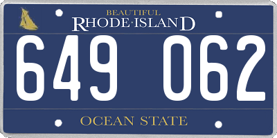 RI license plate 649062