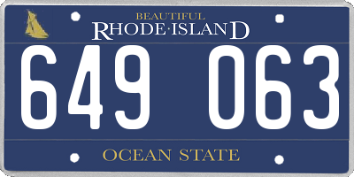 RI license plate 649063
